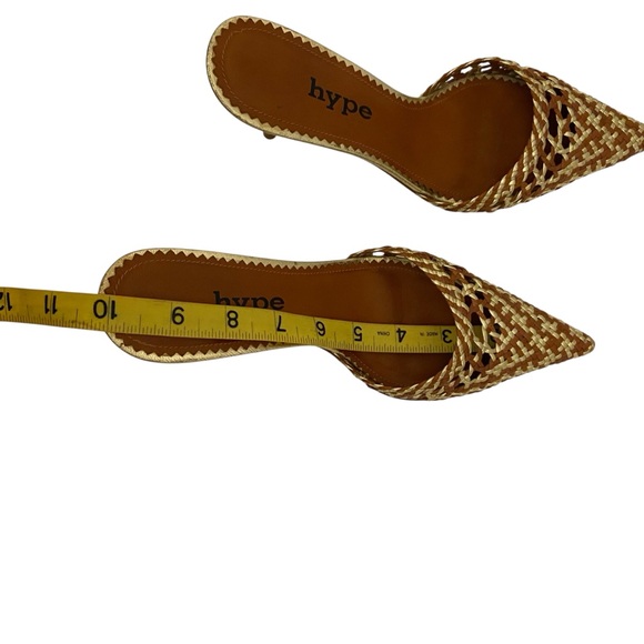 Flash Sale Y2K Hype Gold And Brown Woven Leather Mules. - Picture 15 of 16